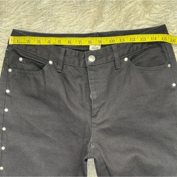 Michael Michael Kors Black Women’s Flare Stud Side Button pants Jeans Size 6 - Picture 13 of 16